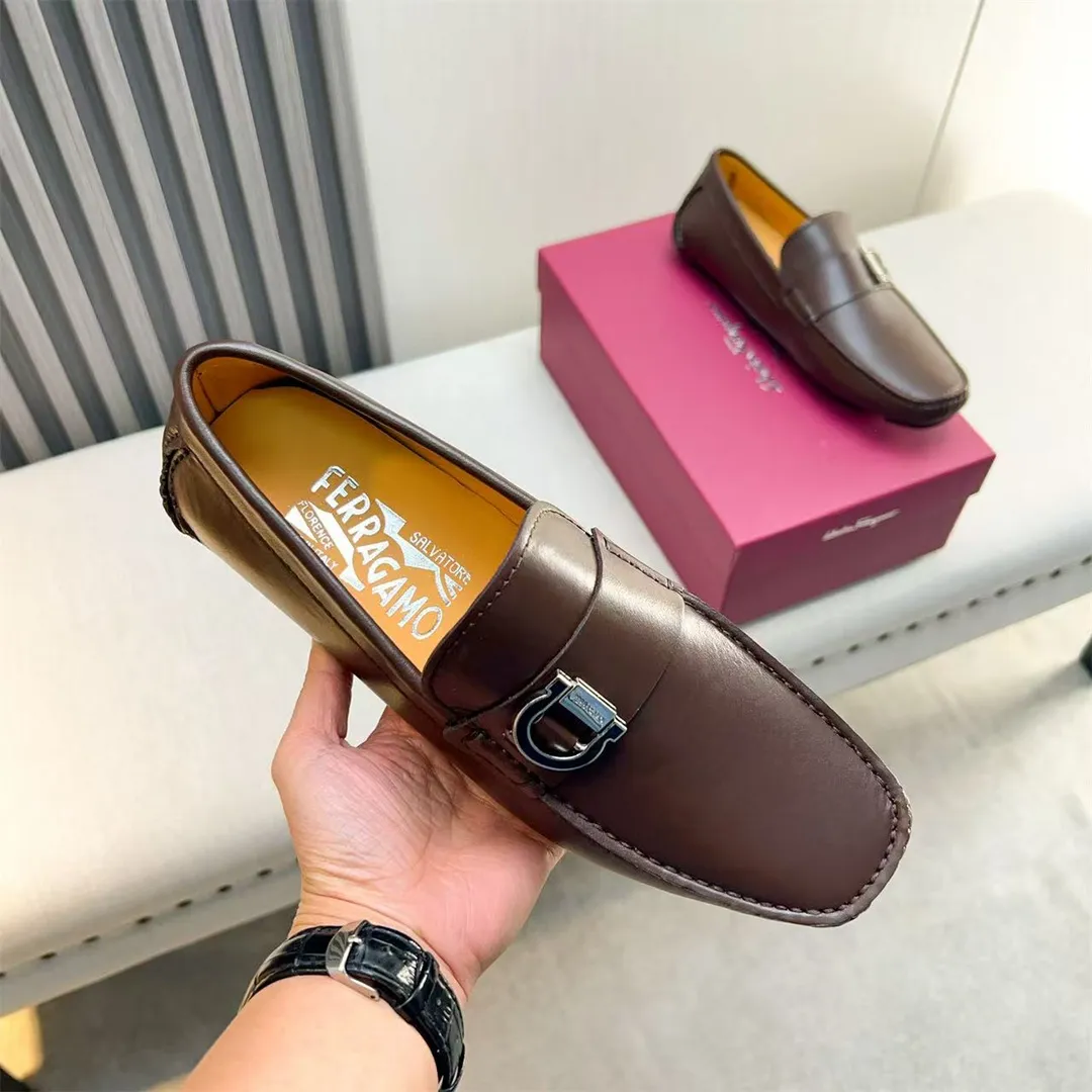 Men's shoes 💰560 Ferragamo new high-end quality 🔥 black cowhide ➕ cowhide lining size 38-45